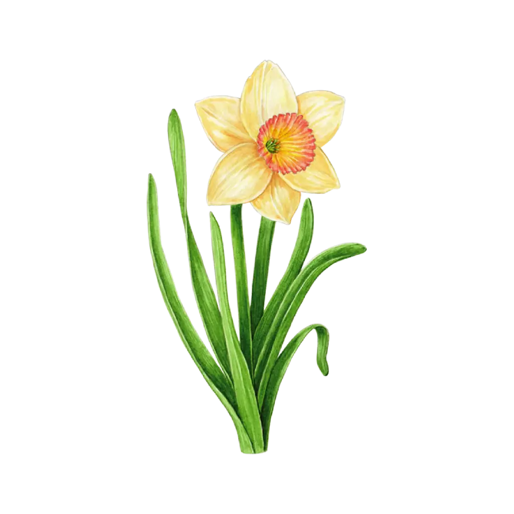 Daffodil Yellow Full : Sticker               