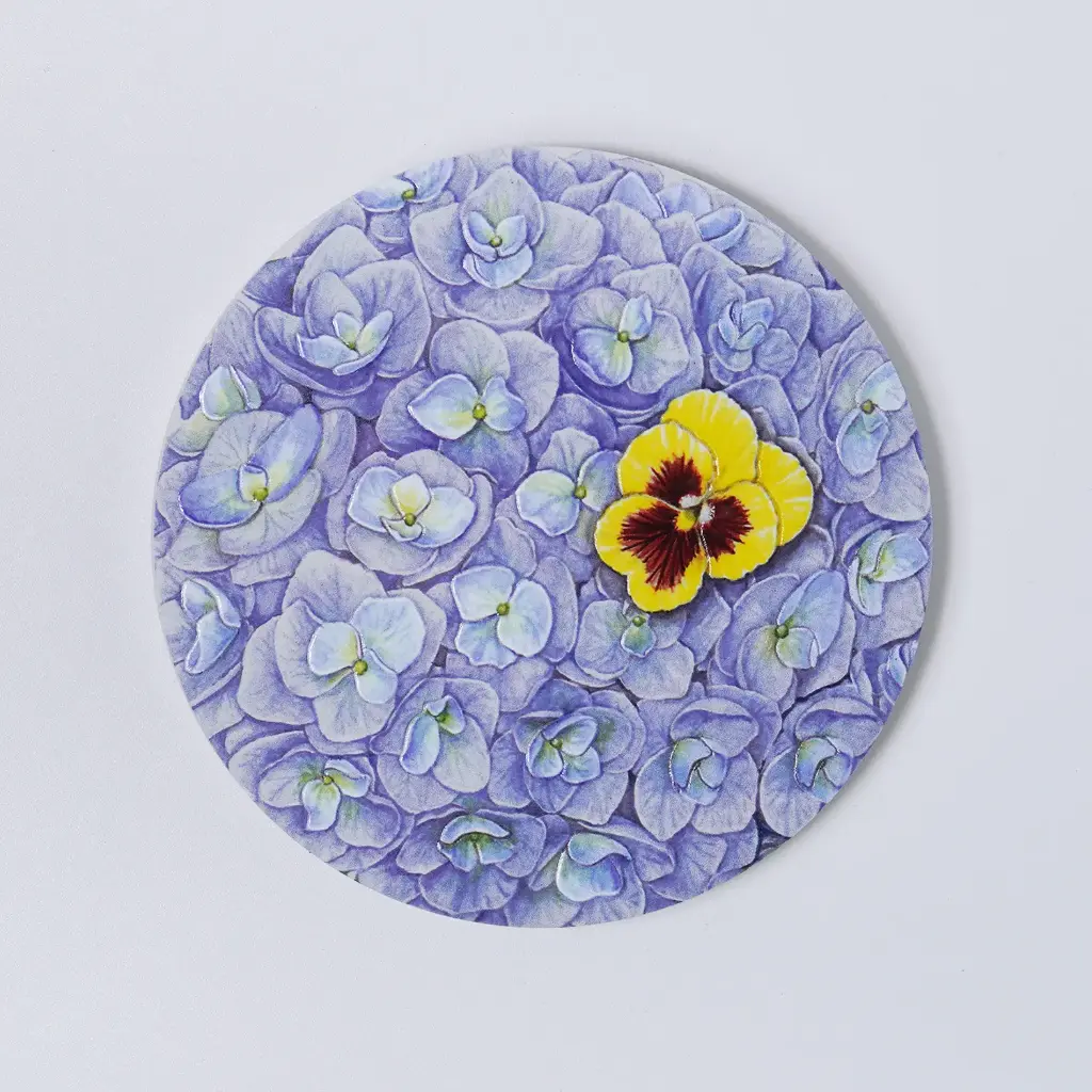 Hydrangea+Pansy : Coaster
